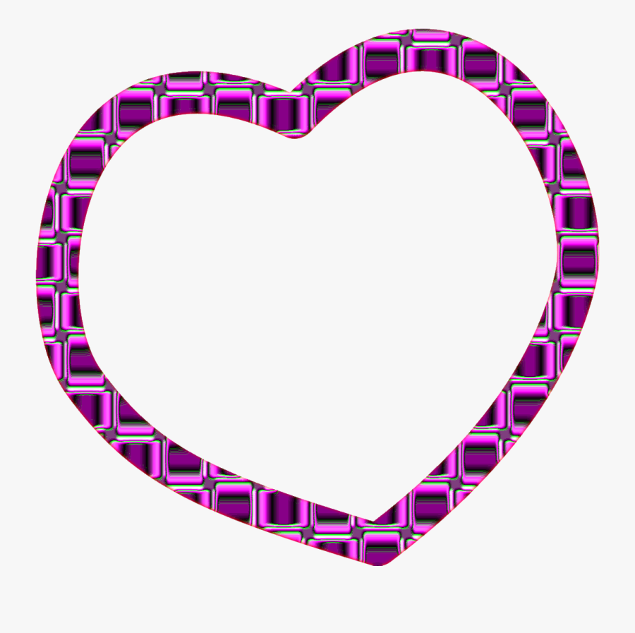 Heart Shaped Clipart Purple - Heart Frame, Transparent Clipart