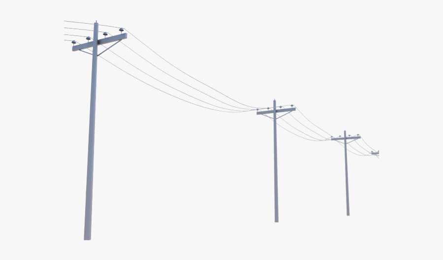 Line Clipart Electric Line - Transparent Electricity Pole Png, Transparent Clipart