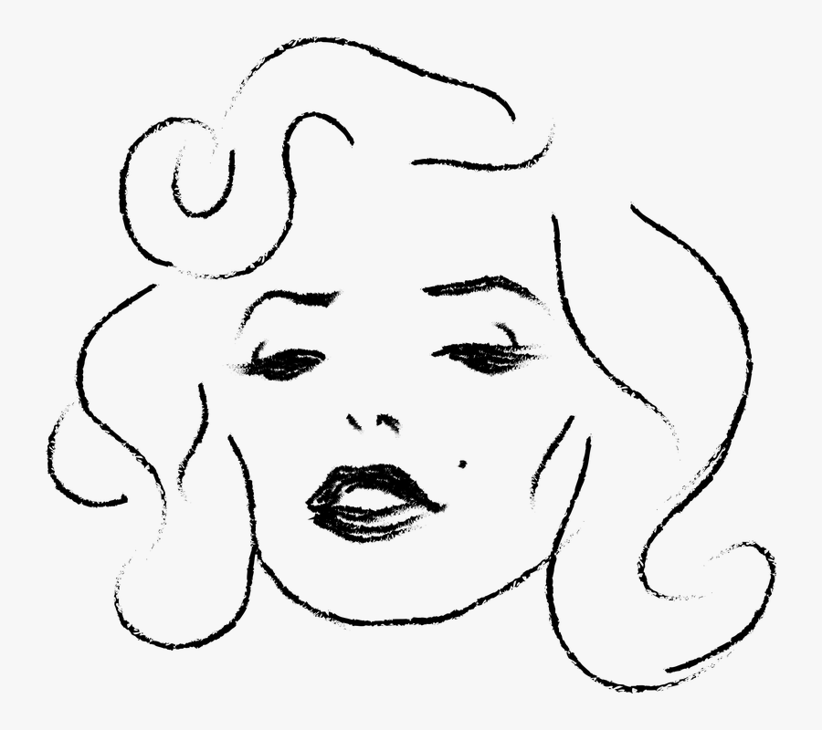 Marilyn Clipart - Marilyn Monroe Line Drawing, Transparent Clipart