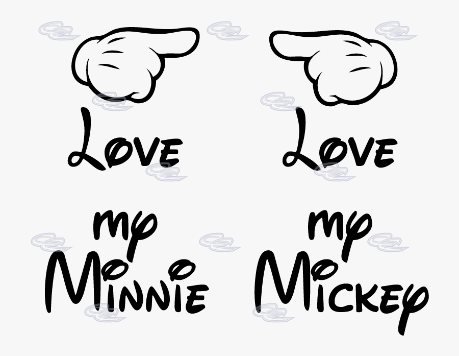Mickey Mouse Hands Pointing - Her Mickey Im His Minnie, Transparent Clipart