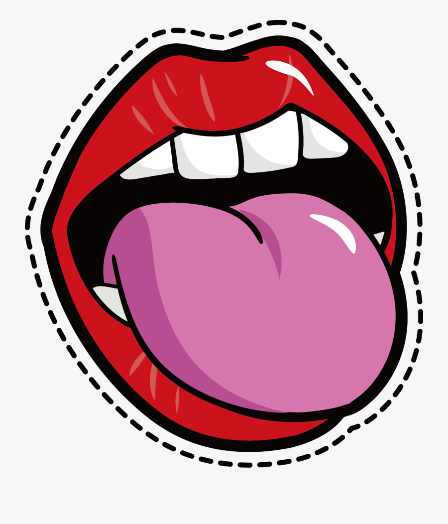 Mouth Cartoon Tongue - Tongue Cartoon Png, Transparent Clipart