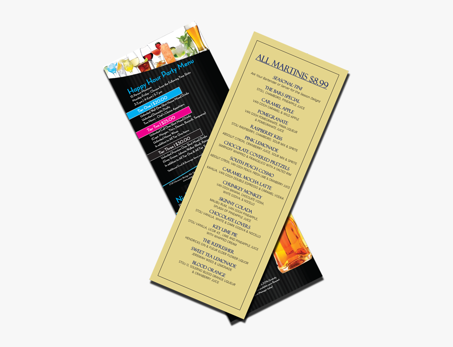 Bar Menu Design - Flyer, Transparent Clipart