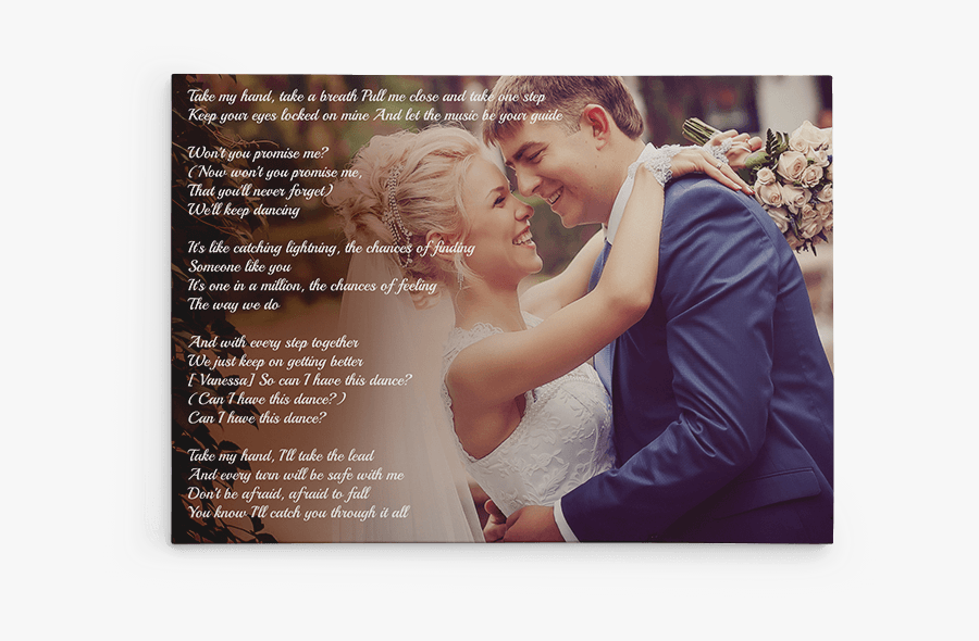 Clip Art Romantic Couple Making Love - Wedding Picture With Song Lyrics, Transparent Clipart