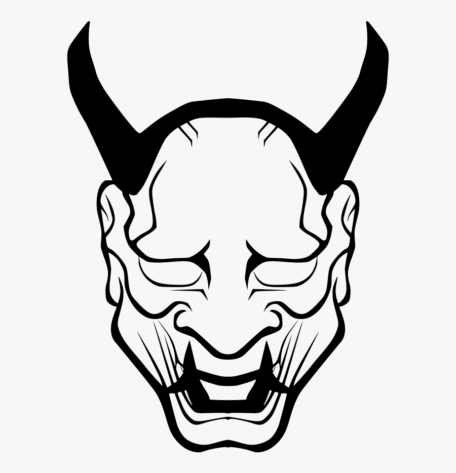 Oni Mask Drawing - Demon Oni Mask Drawing, Transparent Clipart