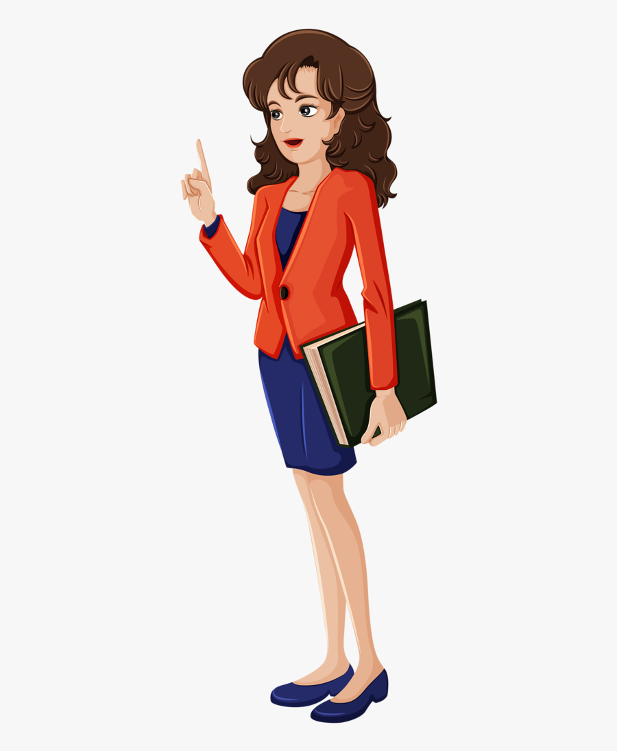Teaching Vector Woman - Six Girls Animated, Transparent Clipart