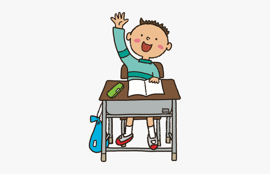 Raised Hand Student Vector Image - Student Raising Hand Cartoon, Transparent Clipart