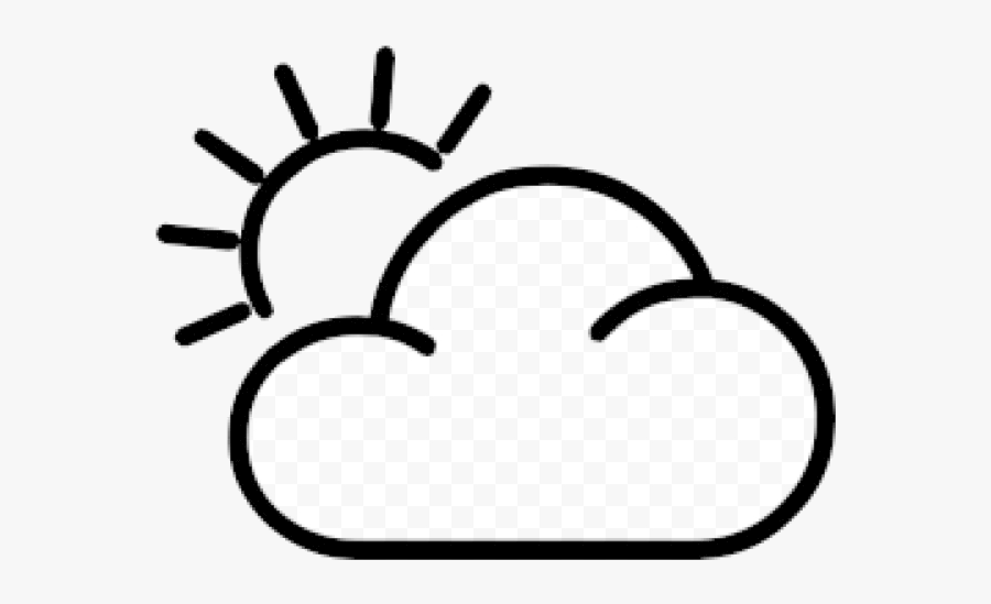 Partly Cloudy Clipart Weather Transparent Png - Partly Cloudy Clipart Black And White, Transparent Clipart