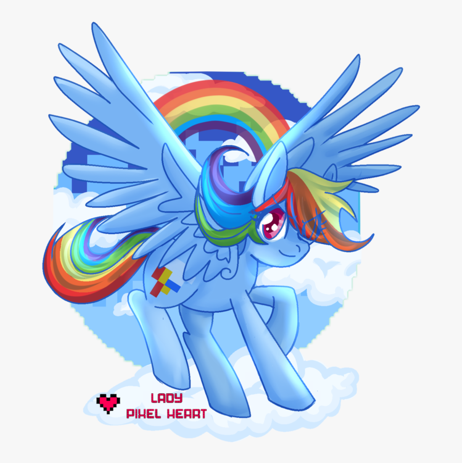 Ladypixelheart, Cloud, Cloudy, Flying, Pegasus, Pony, - Cartoon, Transparent Clipart
