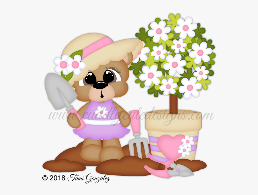 Garden Bear - Cartoon, Transparent Clipart