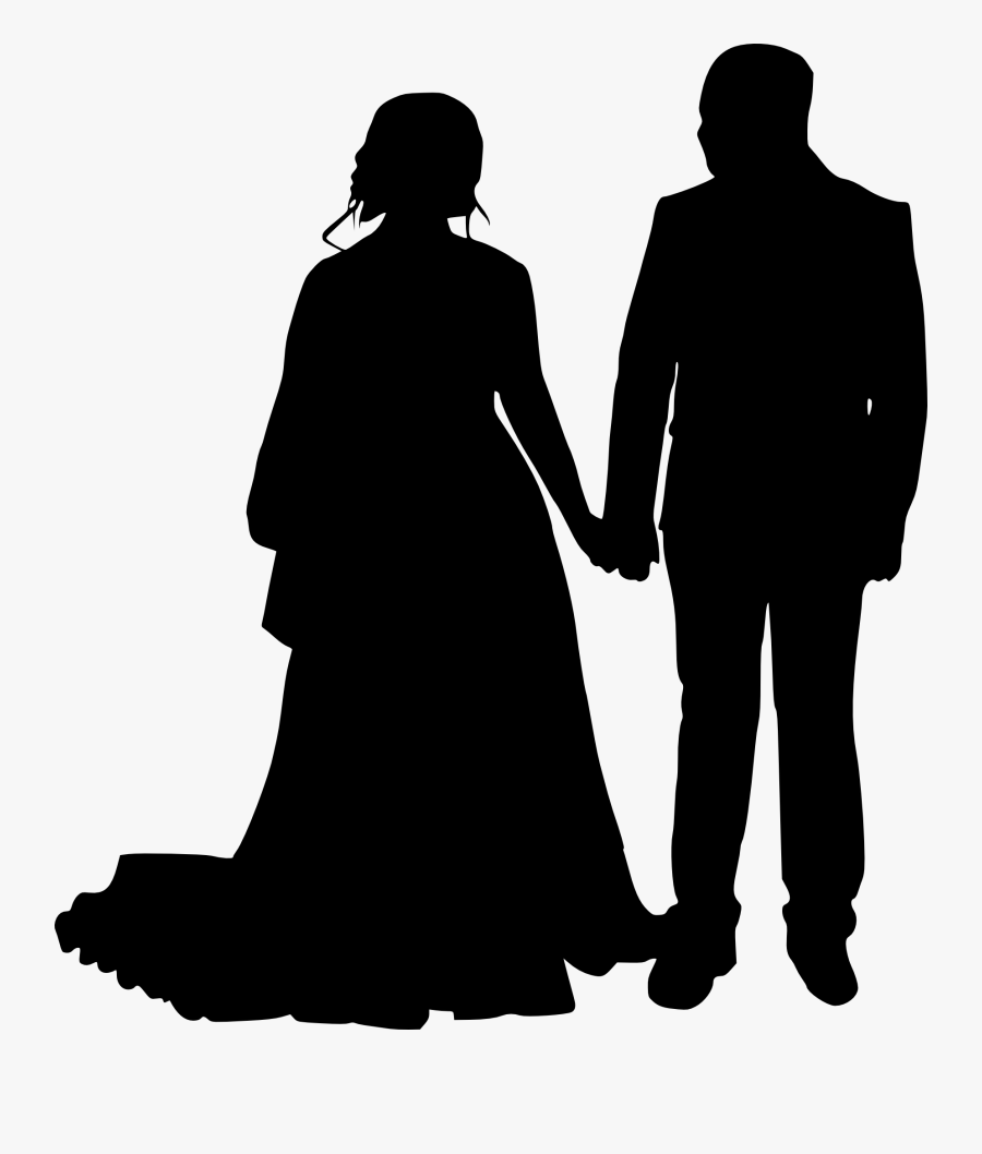 Bride And Groom Silhouette Transparent, Transparent Clipart