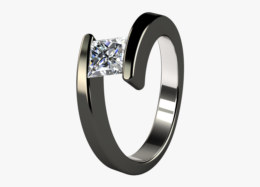 Women's Black Titanium Wedding Band, Transparent Clipart