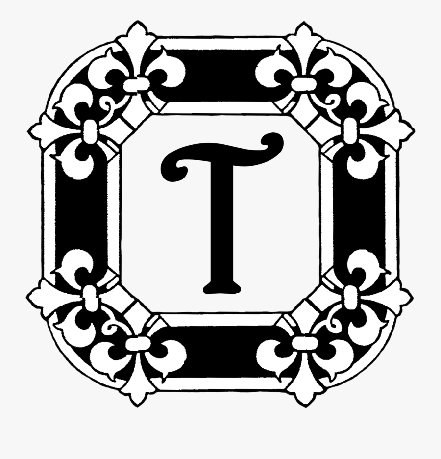 This Last Monogram Is Something I Made In Photoshop - Illuminated Lettering Black And White, Transparent Clipart