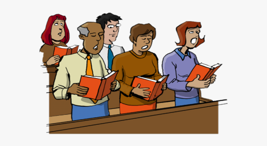 Hymn Sing Cliparts - People Singing In Church, Transparent Clipart