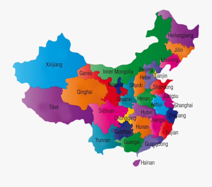 Transparent Parade Clipart - Colourful Map Of China, Transparent Clipart