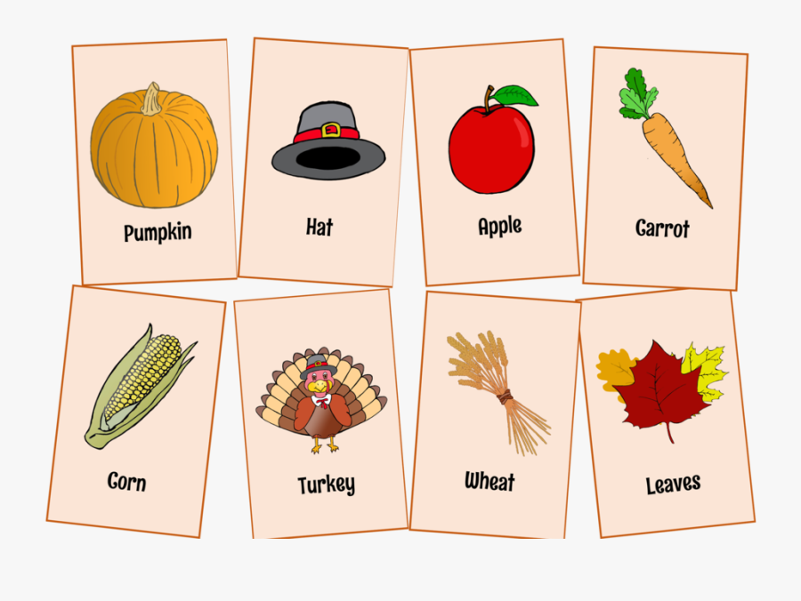 Thanksgiving Picture Snap Cards - Illustration, Transparent Clipart