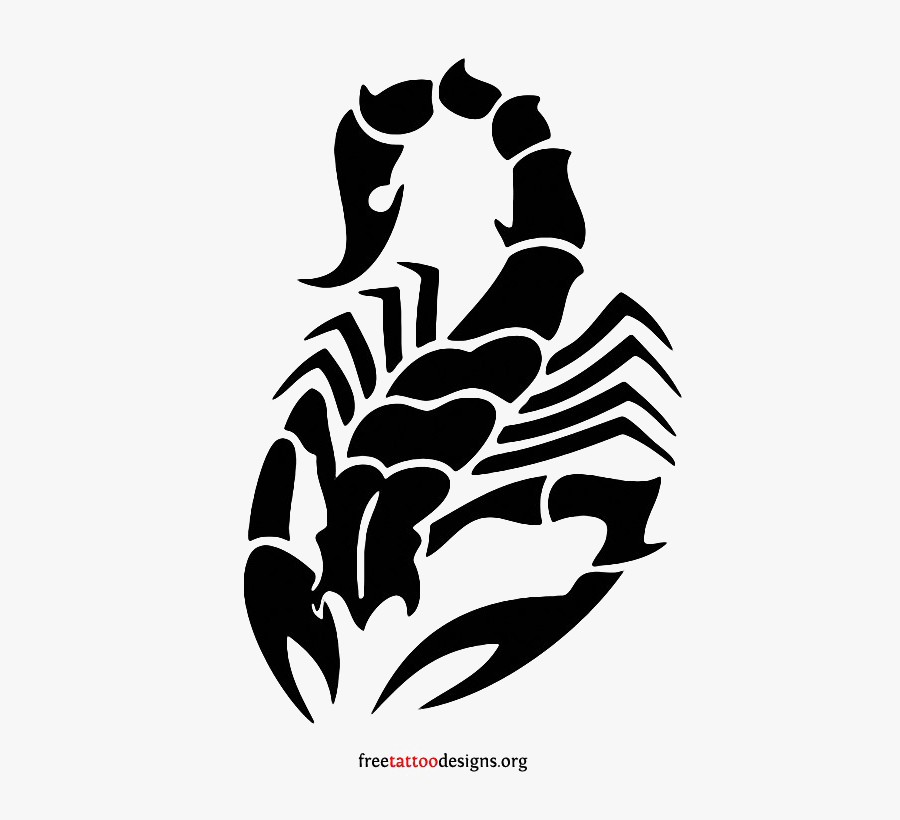 Scorpio Tattoo Transparent Images - Tribal Red Scorpion Tattoo, Transparent Clipart