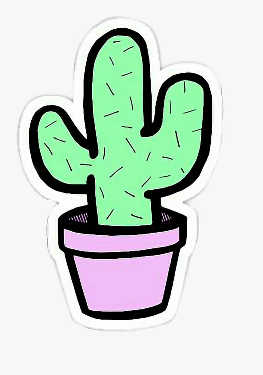 Cactus Clipart Tumblr - Easy Cute Cactus Drawing, Transparent Clipart