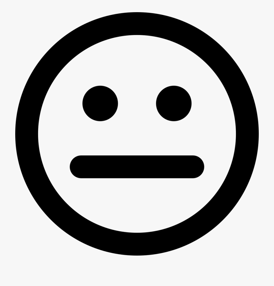 Clip Art Serious Emoticon - Sad Smiley Black And White, Transparent Clipart