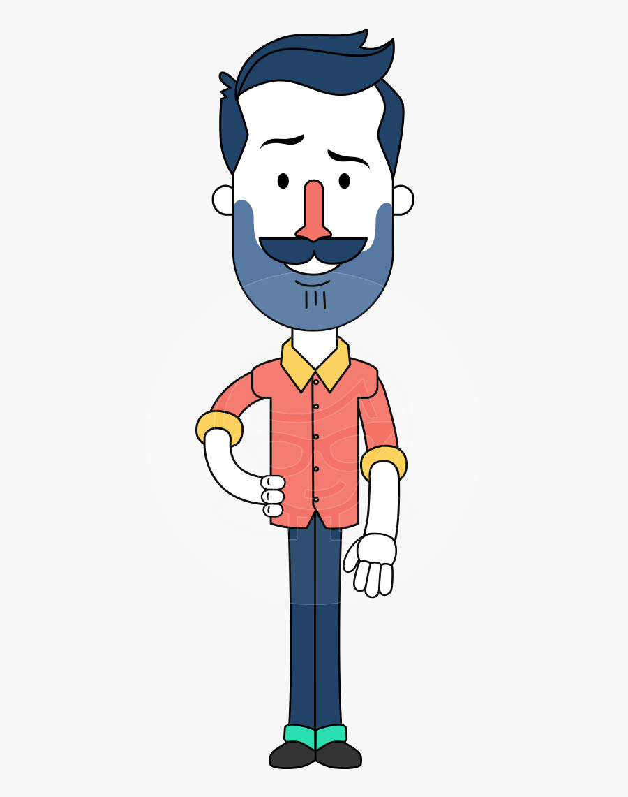 Minimalistic Man Vector Character Design Aka Justin - Design, Transparent Clipart