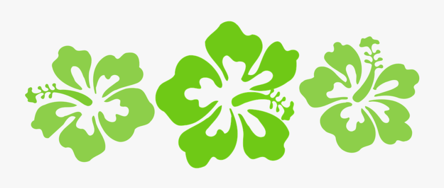 Hibiscus, Green, Hawaii, Design, Flowers - Hawaiian Flower Tattoos Black And White, Transparent Clipart