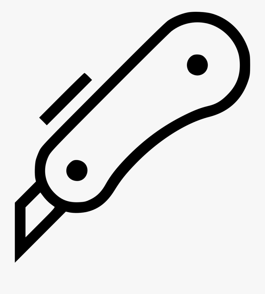 Box Cutter Razor Knife - Black And White Box Cutter Clip Art, Transparent Clipart