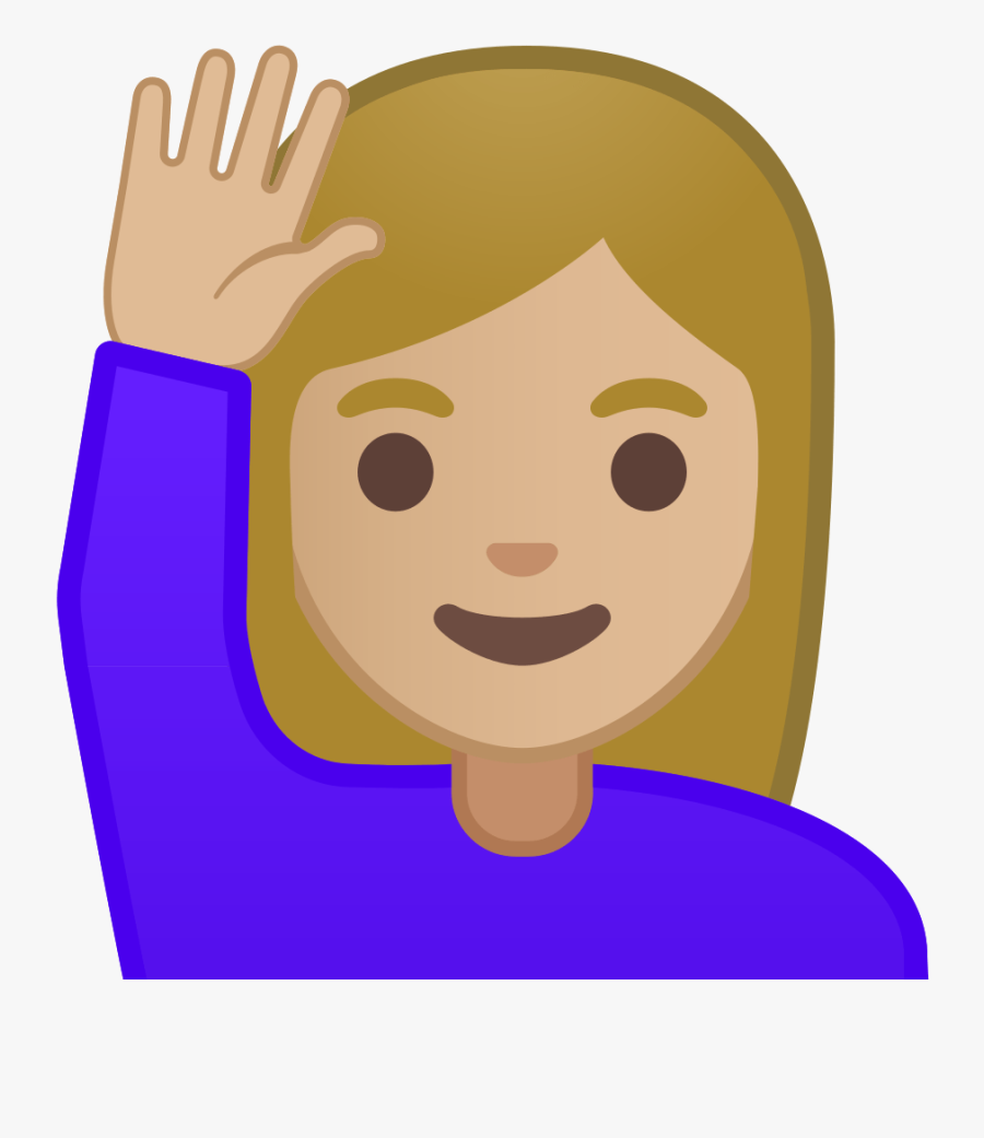 Raising Hand Emoji Vector, Transparent Clipart