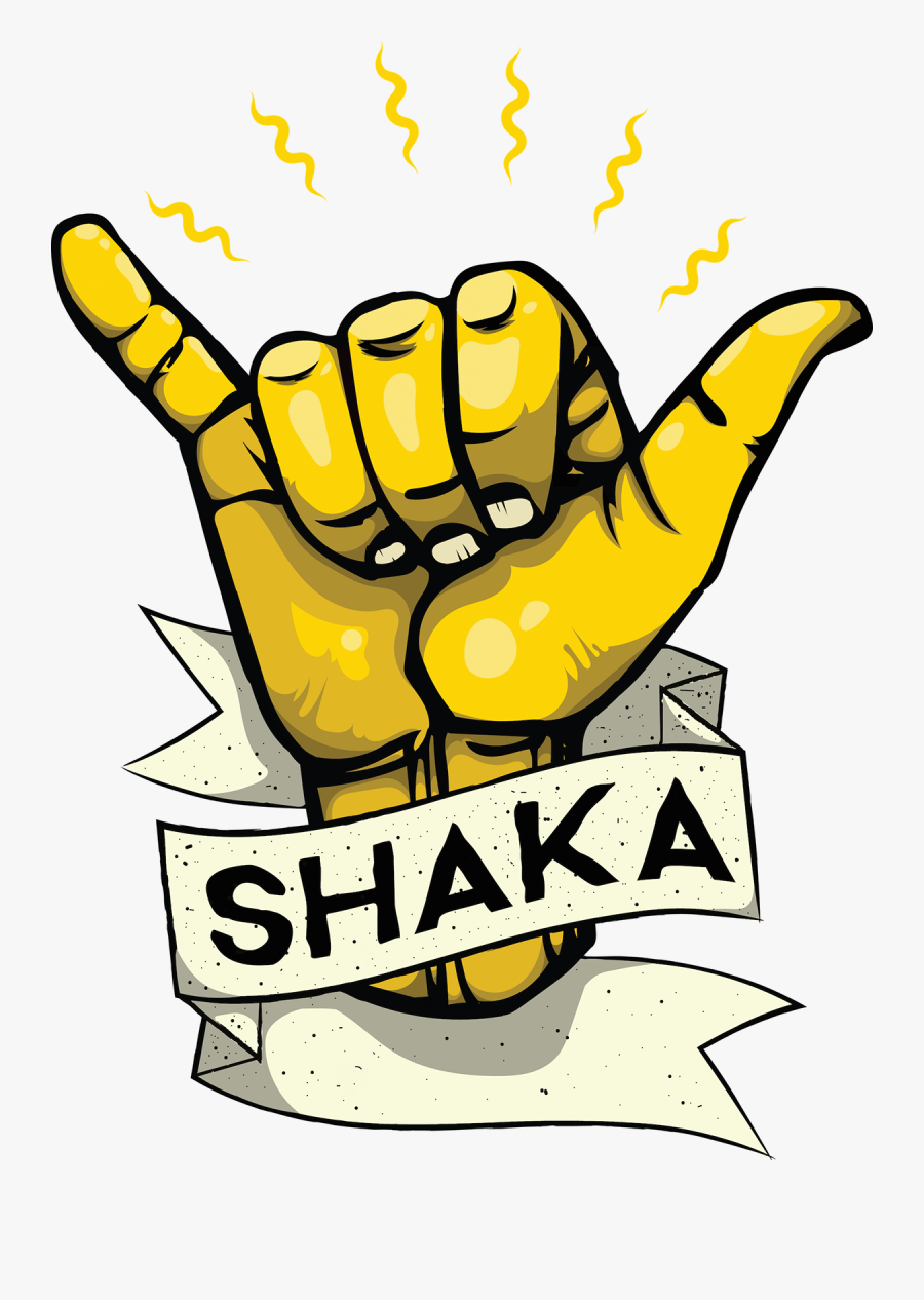 Blue Shaka Sticker, Transparent Clipart