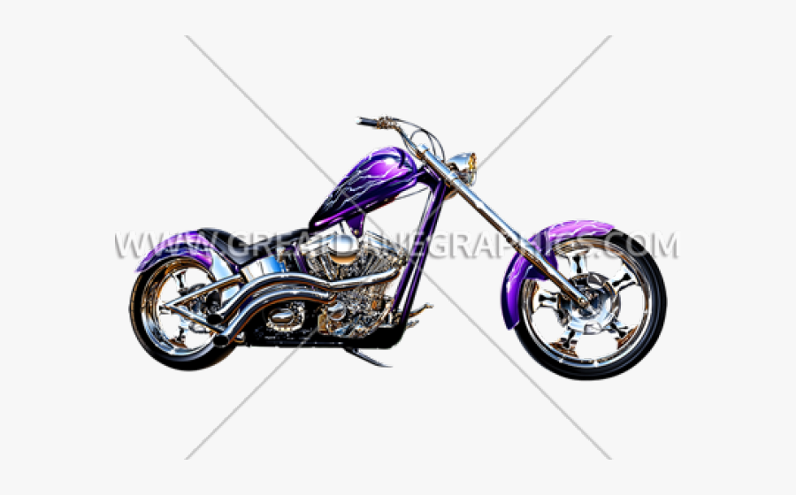 Transparent Motorcycle Chopper Clipart - Purple Chopper, Transparent Clipart