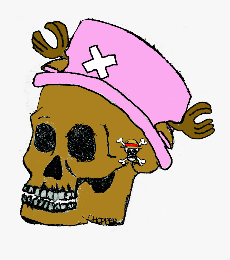 One Piece, Chopper, Skull, Head, Anime, Pink, Drawing, - Skull, Transparent Clipart