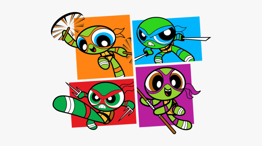 Ninja Turtles Power Puff Girls, Transparent Clipart