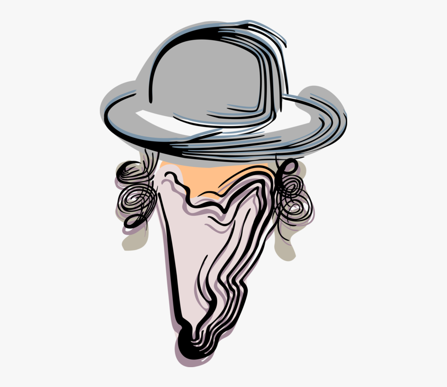 Vector Illustration Of Judaism Jewish Rabbi Teaches - Illustration, Transparent Clipart