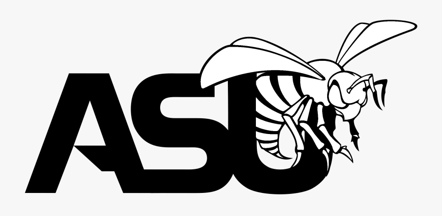 Alabama State Hornets Logo Black And White - Alabama State University, Transparent Clipart