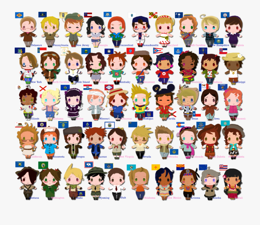 United States Clipart 50 State - Hetalia States, Transparent Clipart