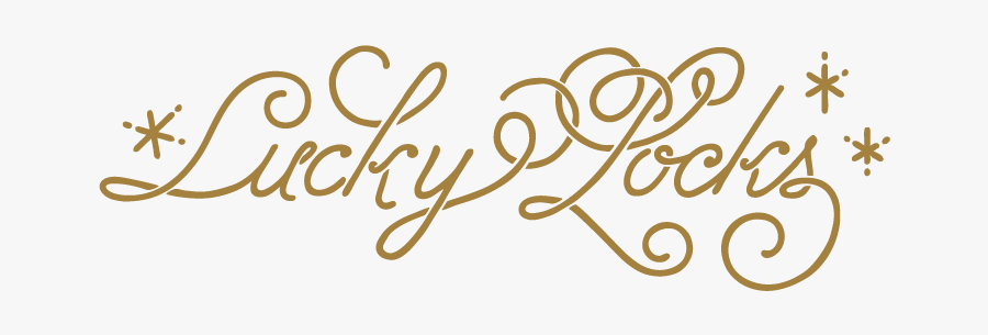 Luckylocks Logo Gold 09 - Calligraphy, Transparent Clipart