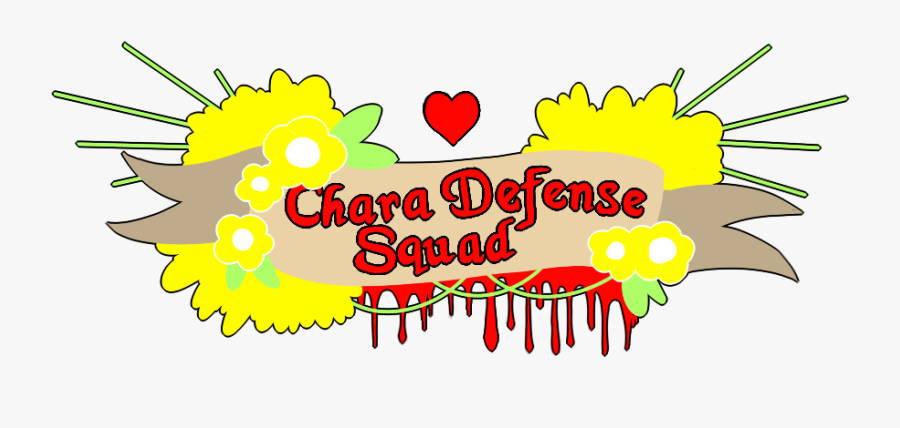 Chara Defense Squad Undertale Osu Text Yellow Flower - Chara Defense Squad, Transparent Clipart