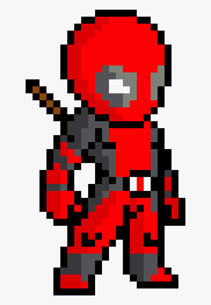 Symbol Deadpool Art Minecraft Pixel Free Download Png - Pixel Art Marvel Deadpool, Transparent Clipart