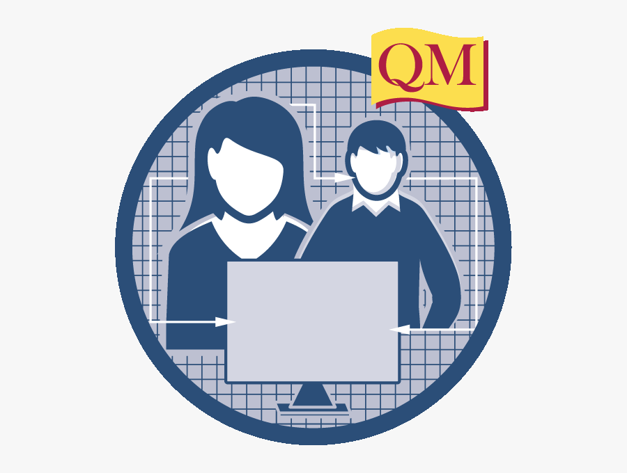 Dyob Icon, Two People And Computer Screen In A Circle - Quality Matters, Transparent Clipart