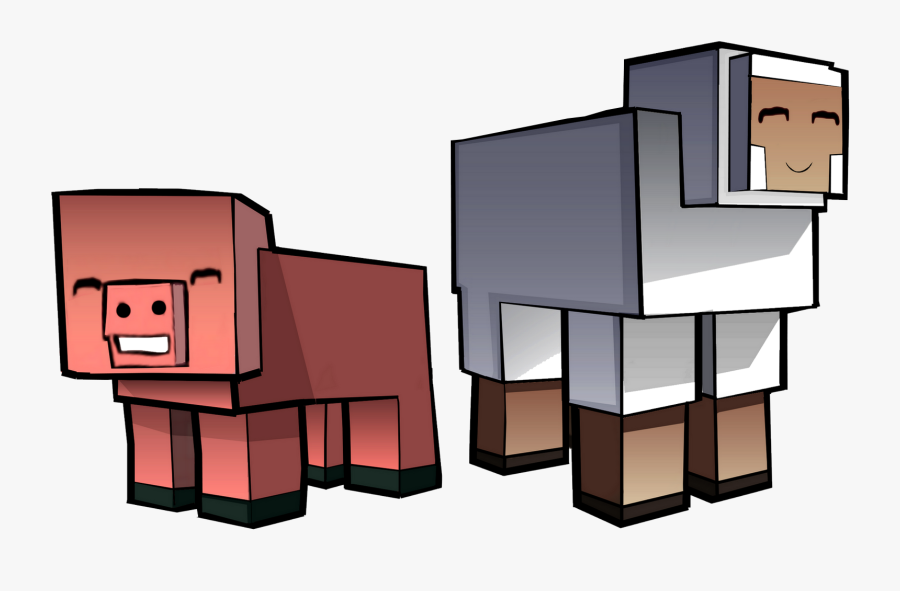 Minecraft Pig And Sheep By Enr1 D5lhhls - Minecraft Pig Logo Png, Transparent Clipart