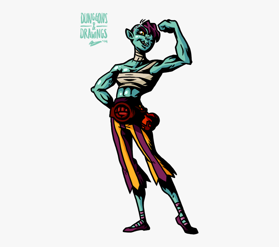Half Orc Acrobat, Transparent Clipart