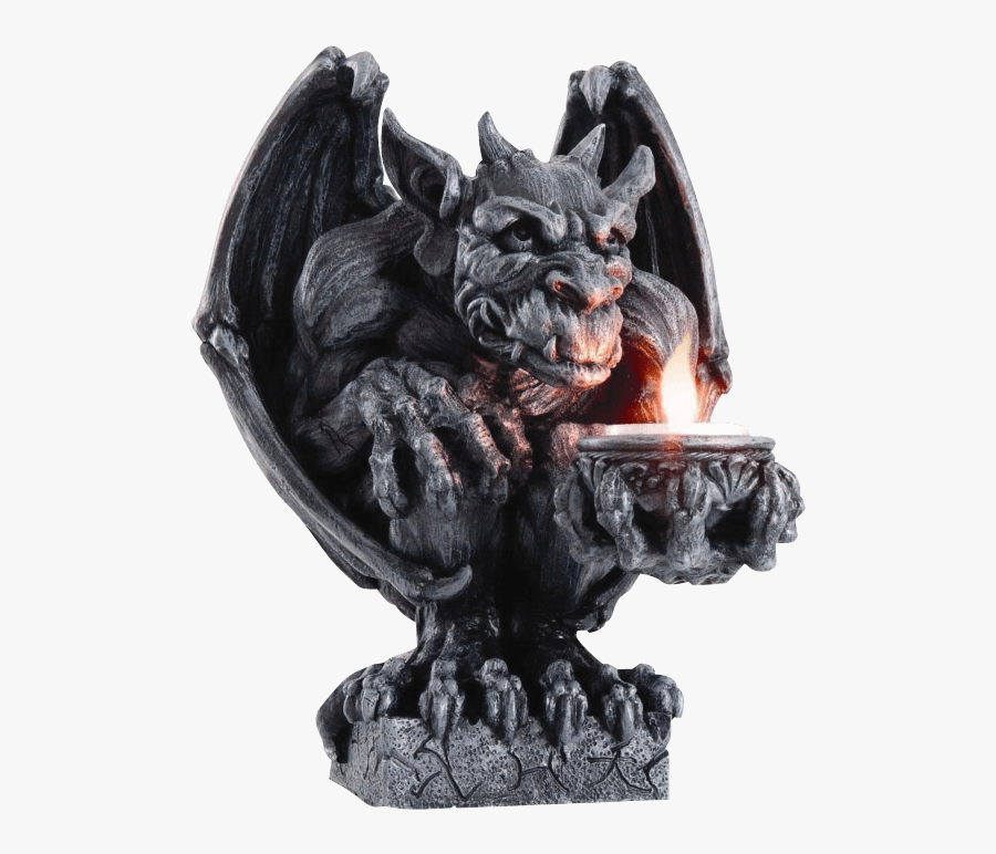 Candle Gargoyle Statues, Transparent Clipart