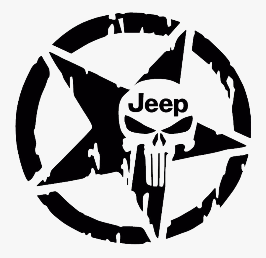Star Scull Jeep Decal - Punisher Sticker, Transparent Clipart