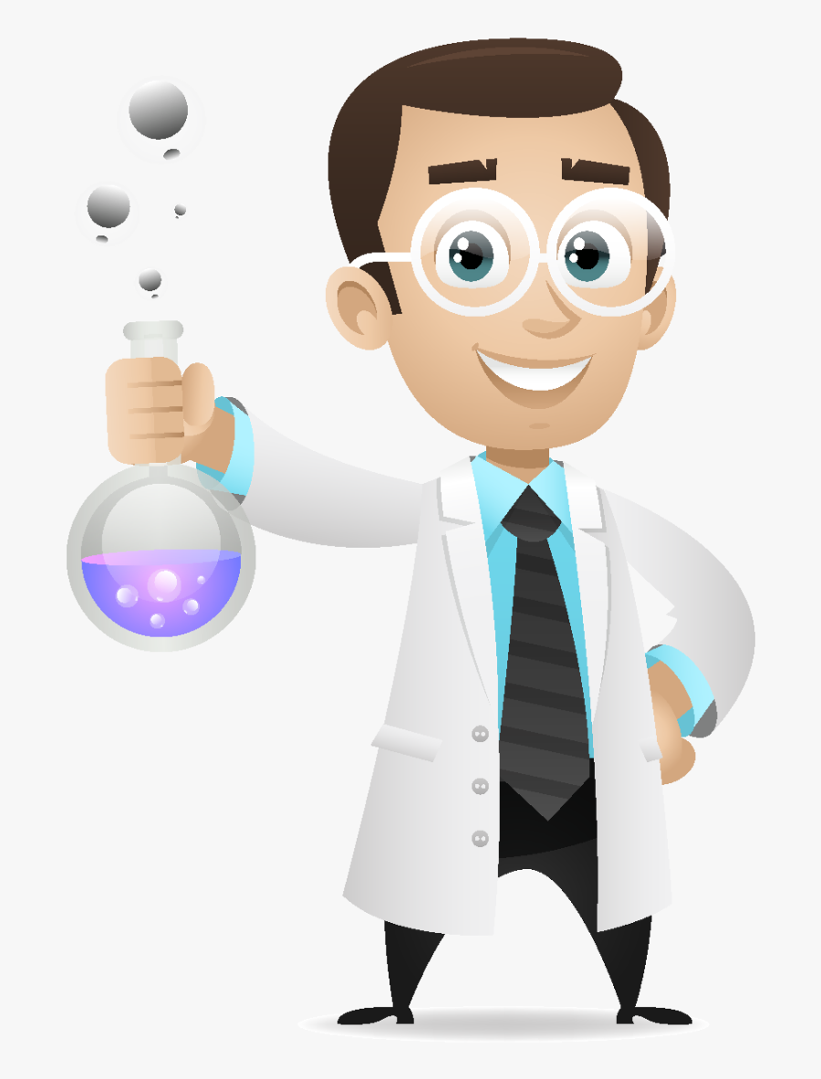 Man - Scientist Cartoon With Ppe, Transparent Clipart