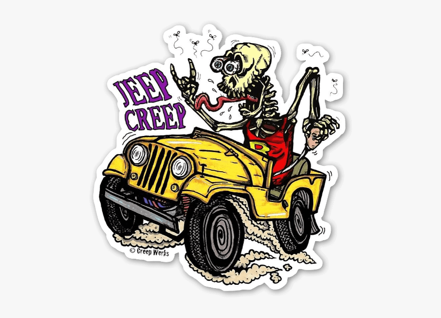 Jeep Creep Skeleton Sticker - Rat Driving A Jeep, Transparent Clipart