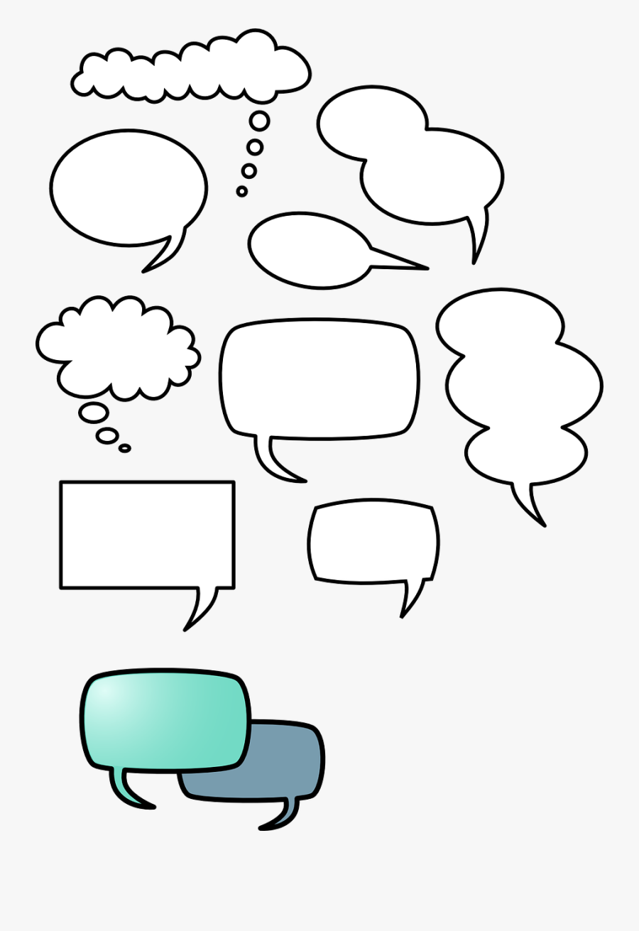 Speech Bubbles Free Printable, Transparent Clipart