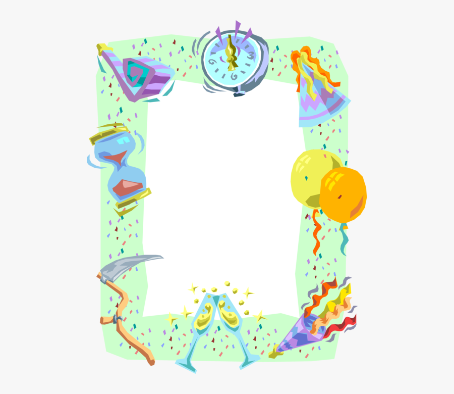 Vector Illustration Of Party Time Celebration Frame - Vector Graphics, Transparent Clipart