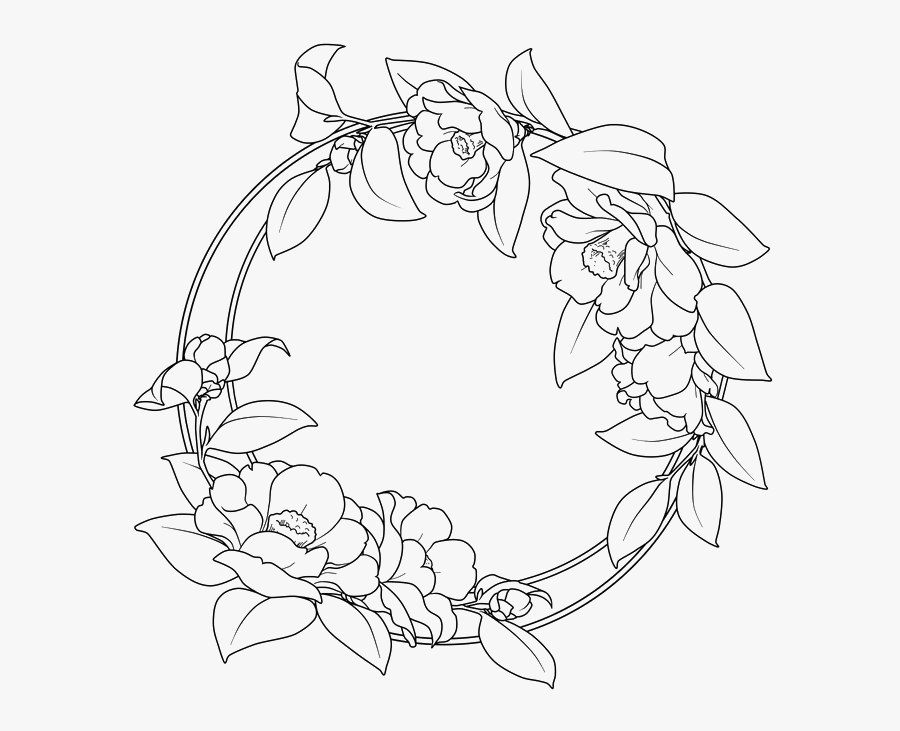 #outlines #outline #circle #frames #frame #border #borders - Round Flower Border Design, Transparent Clipart