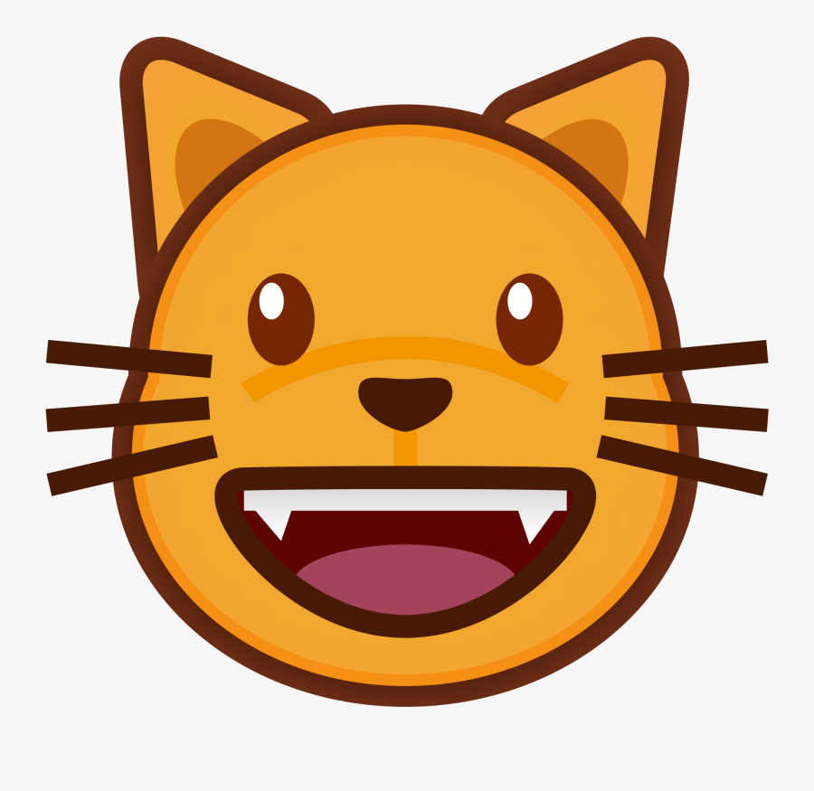 Emoji Clipart Cat - Cat Open Mouth Cartoon, Transparent Clipart
