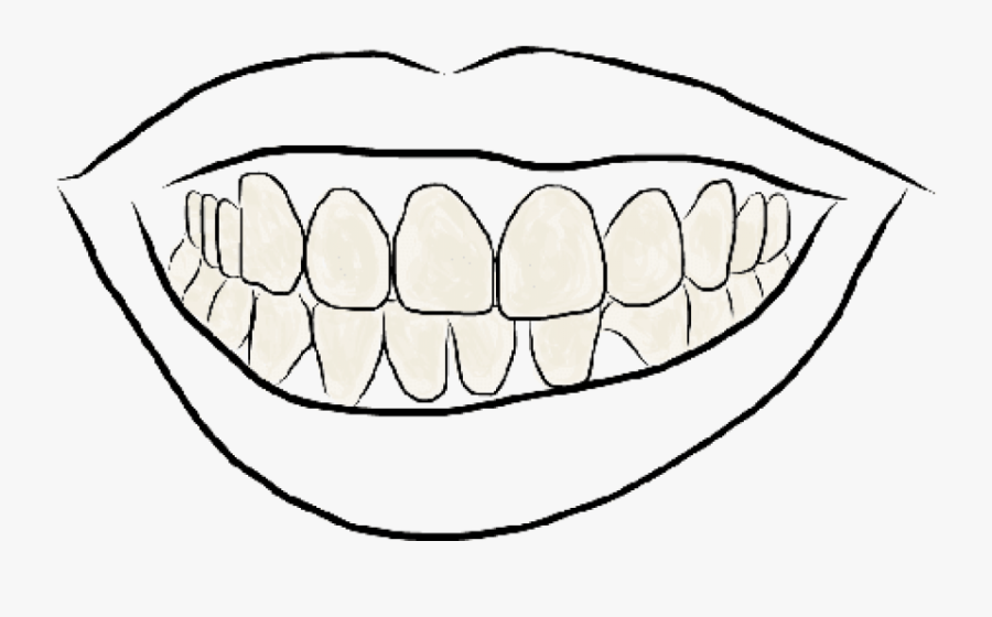 Free Png Download Outline Image Of Teeth Png Images - Teeth Smile Drawing Transparent Background, Transparent Clipart