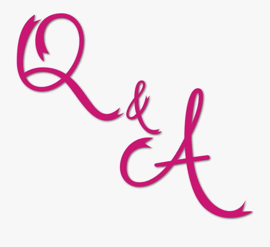 Large Pink Letters Q And A - Calligraphy, Transparent Clipart