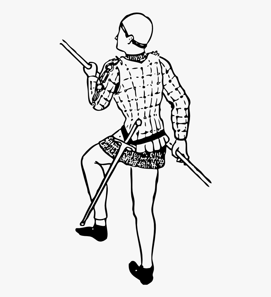 Figure Wearing A Jack Black White Line Art 555px - Clip Art, Transparent Clipart